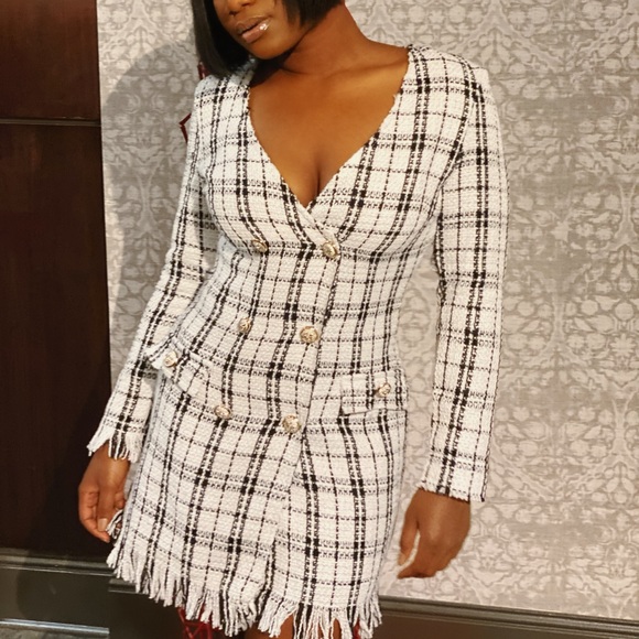 tweed blazer dress